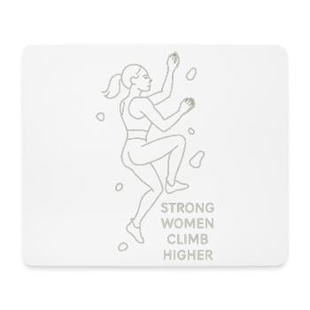 Des femmes fortes grimpent plus haut – Art en ligne grimpeur féminine - Tapis de souris (format paysage) - blanc - Devant