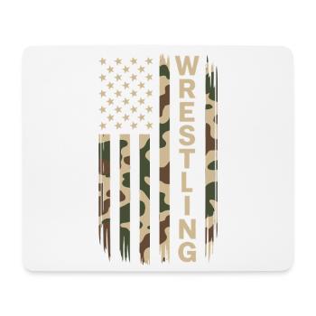 Wrestling USA Flag Camo Patriot Design - Mouse Pad (horizontal) - white - Front