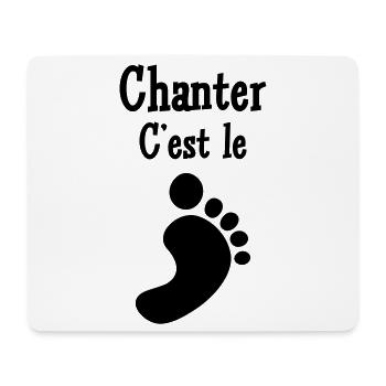 Chanter c'est le pied – passion musique voix joie - Tapis de souris (format paysage) - blanc - Devant