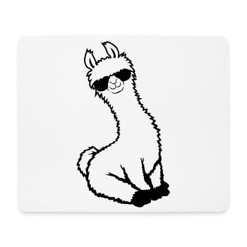 No Drama Lama Cool Sunglasses Seated Relaxed - Mouse Pad (horizontal) - white - Front