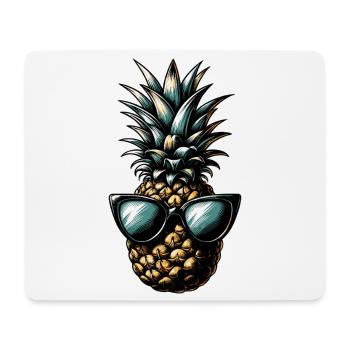 Pineapple with sunglasses – tropical flair - Mouse Pad (horizontal) - white - Front