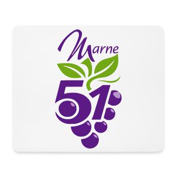 Marne 51 Vigne et Raisins - Tapis de souris (format paysage) - blanc - Devant