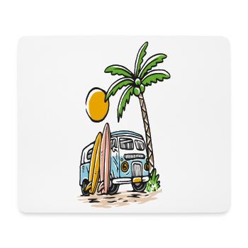 Bus de surf tropical sur la plage de palmiers - Tapis de souris (format paysage) - blanc - Devant