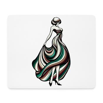 Silhouette Damen in wirbelndem Kleid - Mousepad (Querformat) - Weiß - Vorne