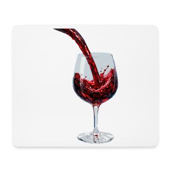 Ruisseau de vin rouge dans le verre - Tapis de souris (format paysage) - blanc - Devant
