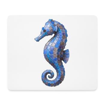 Seepferdchen Mosaik - Blaues Meeres-Design - Mousepad (Querformat) - Weiß - Vorne