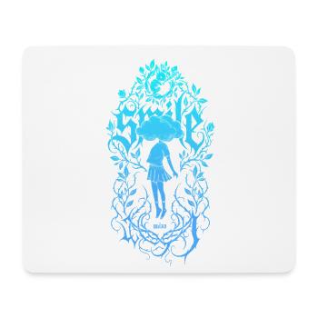 Blumenrahmen-Mädchen Silhouette - Mousepad (Querformat) - Weiß - Vorne