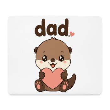 Illustration du cœur de Papa Loutre - Tapis de souris (format paysage) - blanc - Devant