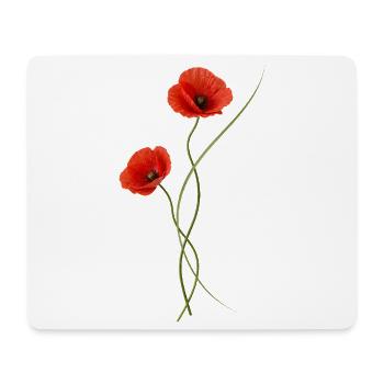Rote Mohnblumen elegant im Ikebana Stil - Mousepad (Querformat) - Weiß - Vorne