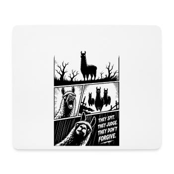 Llamas They Spit They Judge Horror - Mouse Pad (horizontal) - white - Front