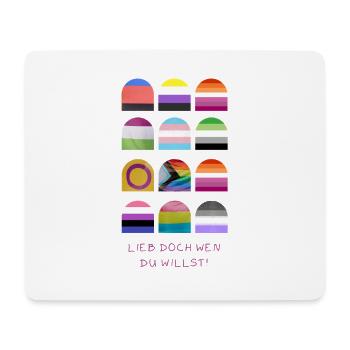 Lieb Doch Wen Du Willst Pride Muster - Mousepad (Querformat) - Weiß - Vorne