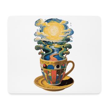 Coffee Art with Cup Artistic Cups Motif - Mouse Pad (horizontal) - white - Front