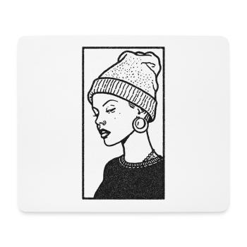 Hip Hop Face #4 - Mouse Pad (horizontal) - white - Front