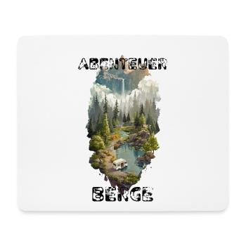 Outdoor Abenteuer – Berge, Wald & Camper - Mousepad (Querformat) - Weiß - Vorne