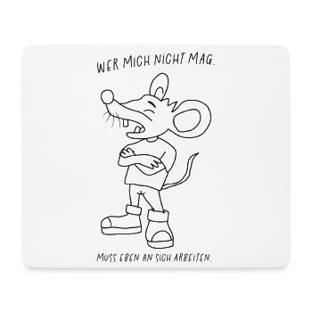 Streetwear Maus im Pose Wer mich nicht mag  - Mousepad (Querformat) - Weiß - Vorne