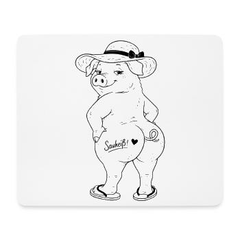 Schwein Hitze Sommer Sau heiß Hitzewelle sauheiß - Mousepad (Querformat) - Weiß - Vorne