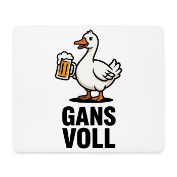 Biertrinkende Ente Cartoon - Mousepad (Querformat) - Weiß - Vorne