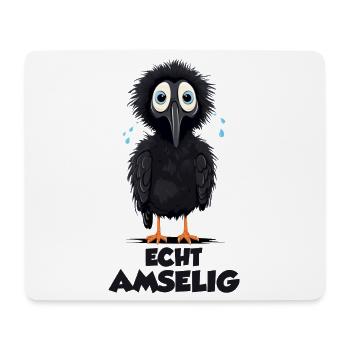 Echt Amselig Lustiger Vogel Spruch - Mousepad (Querformat) - Weiß - Vorne