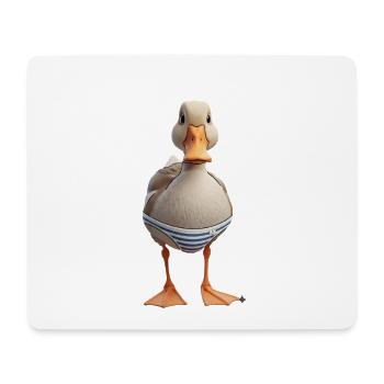 Canard nageur rayé - Tapis de souris (format paysage) - blanc - Devant
