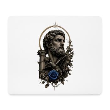 Tattoo Kunst mit blauer Rose - Mousepad (Querformat) - Weiß - Vorne