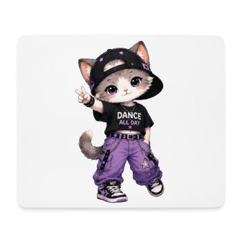 Katzentänzerin Streetwear Lila - Mousepad (Querformat) - Weiß - Vorne