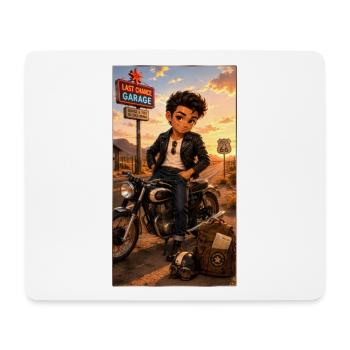 Steven Biker Motorcycle Road 66 Vintage – Kek-Ina - Mousepad (Querformat) - Weiß - Vorne