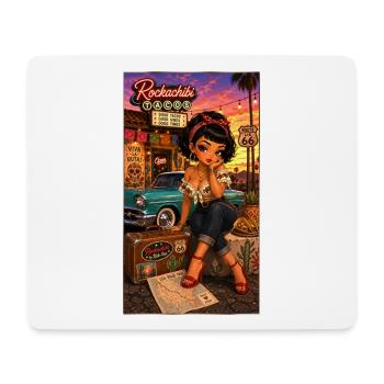Penelope Pinup Road 66 Vintage 50er - Chibi Kek-In - Mousepad (Querformat) - Weiß - Vorne