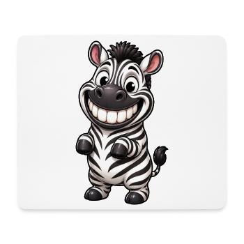 Lustiges Grinsen Zebra Comic Cartoon - Mousepad (Querformat) - Weiß - Vorne