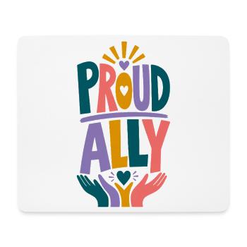 Proud Ally LGBTQ Regenbogen Pride Fan CSD Outfit - Mousepad (Querformat) - Weiß - Vorne