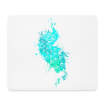 Splash Art Blue Peacock - Mouse Pad (horizontal) - white - Front