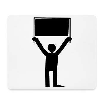 Mann mit Schild - Mousepad (Querformat) - Weiß - Vorne