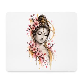 Vintage Buddha Illustration - Mousepad (Querformat) - Weiß - Vorne