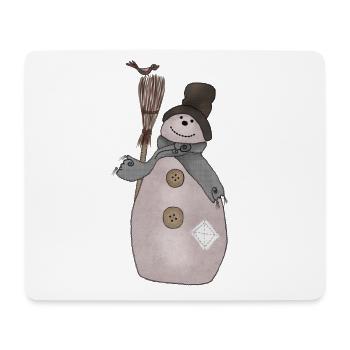 Schaebiger_Schneemann - Mousepad (Querformat) - Weiß - Vorne