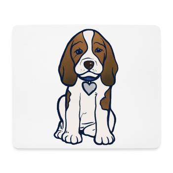 Illustration des Beagle-Herz-Welpen - Mousepad (Querformat) - Weiß - Vorne