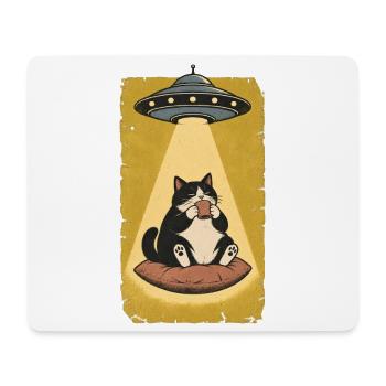 Katzenpause im UFO Strahl - Mousepad (Querformat) - Weiß - Vorne