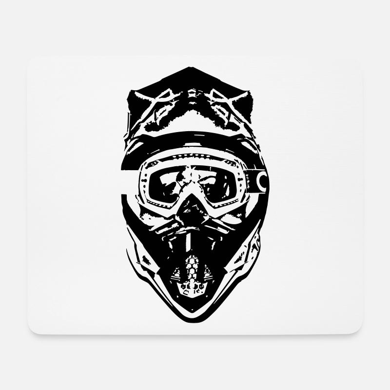 MX Helm Moped MTB - Mousepad (Querformat) - Weiß