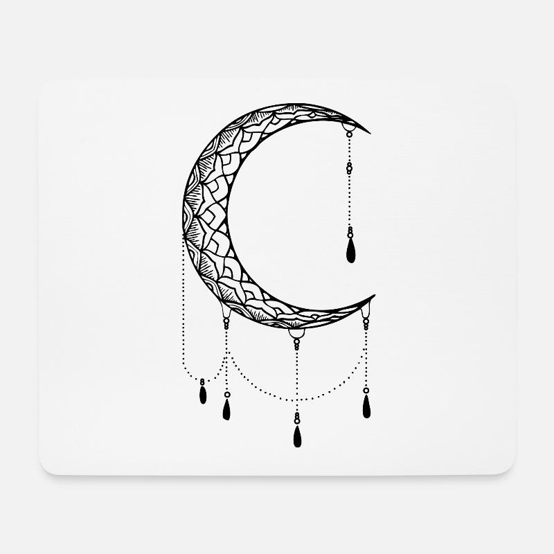 Mehndi Moon - Mousepad (Querformat) - Weiß