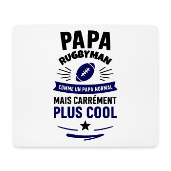 Papa rugbyman – plus cool qu’un papa normal - Tapis de souris (format paysage) - blanc - Devant