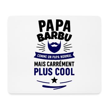 Papa barbu – plus cool qu’un papa normal - Tapis de souris (format paysage) - blanc - Devant