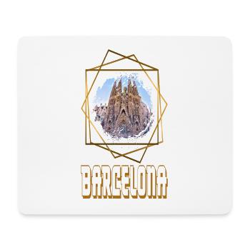 Barcelone Espagne Ville Skyline Accueil Amour Or - Tapis de souris (format paysage) - blanc - Devant