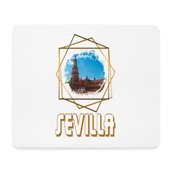 Seville Spain City Skyline Home Love Gold - Mouse Pad (horizontal) - white - Front