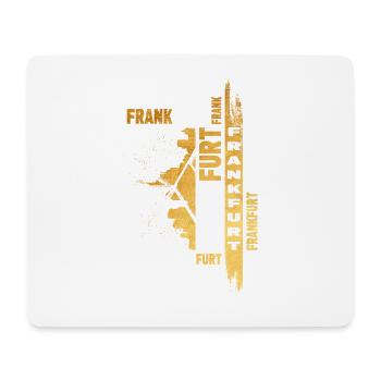 Frankfurt Germany City Skyline Font Gold - Mouse Pad (horizontal) - white - Front