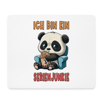 Serienjunkie Serienmarathon Panda Popcorn Couch - Mousepad (Querformat) - Weiß - Vorne