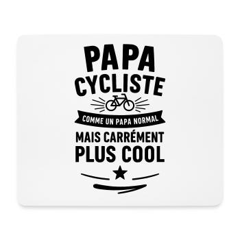 Papa cycliste – plus cool qu’un papa normal - Tapis de souris (format paysage) - blanc - Devant