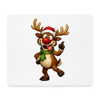 Lustiges Weihnachtsrentier – Festliche und Humo-Illustration - Mousepad (Querformat) - Weiß - Vorne