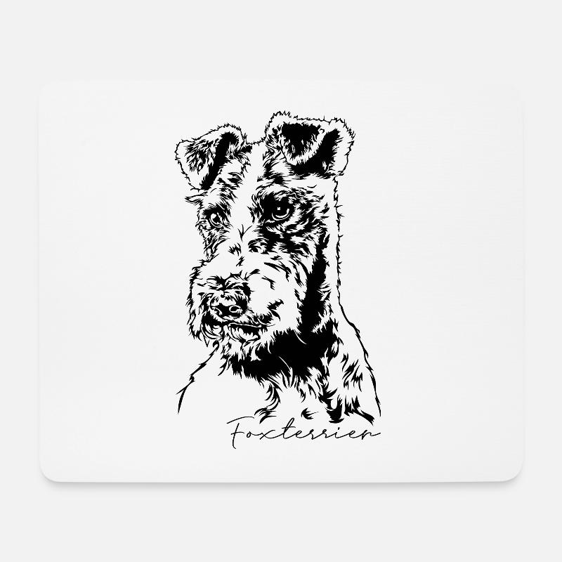 FOXTERRIER Hundeportrait Jagdhund Jäger Wilsigns - Mousepad (Querformat) - Weiß