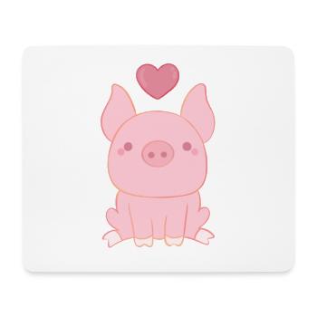 children drawing pig - Mouse Pad (horizontal) - white - Front
