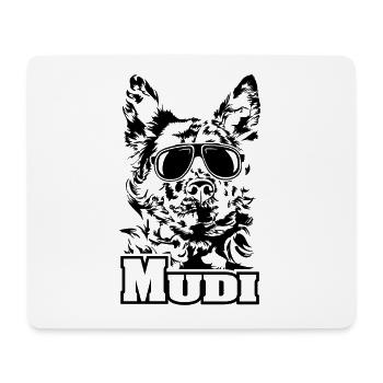 MUDI cool lunettes de soleil chiens chien - Tapis de souris (format paysage) - blanc - Devant