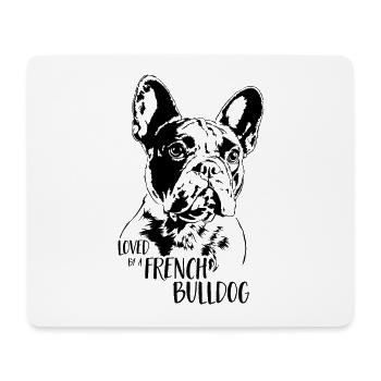 Aimé par un chien bouledogue Français Dire Wilsigns - Tapis de souris (format paysage) - blanc - Devant