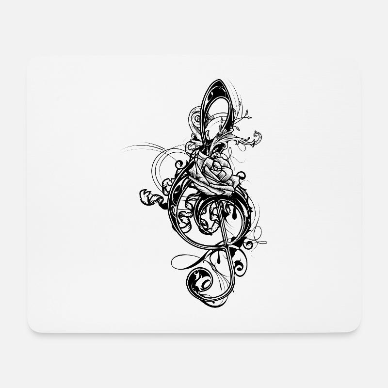 treble clef - Mouse Pad (horizontal) - white